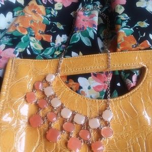 Orange and peach gemstone necklace